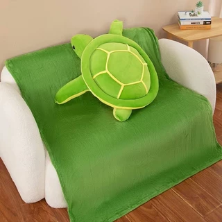 หมอนตุ๊กตาเต่า🐢🐢 + ผ้าห่ม หมอนตุ๊กตาน่ารักๆ ของขวัญให้เด็กๆ เต่าขนาด35x45cm. ผ้าห่มขนาด100x160cm. พกพาสะดวก มีพร้อมส่ง 🚙