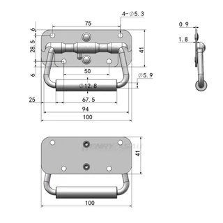 มือจับสปริง แบบเจาะขันสกรู แบบพับได้ ขนาด 100mm 130mm 162mm หูหิ้ว ตู้ลำโพง Diy มี 3 ขนาด ราคาต่อ 1 ตัว สีเงินและสีดำรมค