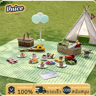 VNICE เสื่อปิคนิคเสื่อ ผ้าปูปิคนิค ลายสก๊อต ทนต่อการสึกหรอ กันน้ำ ป้องกันความชื้น ทรายหญ้าไม่ติด
