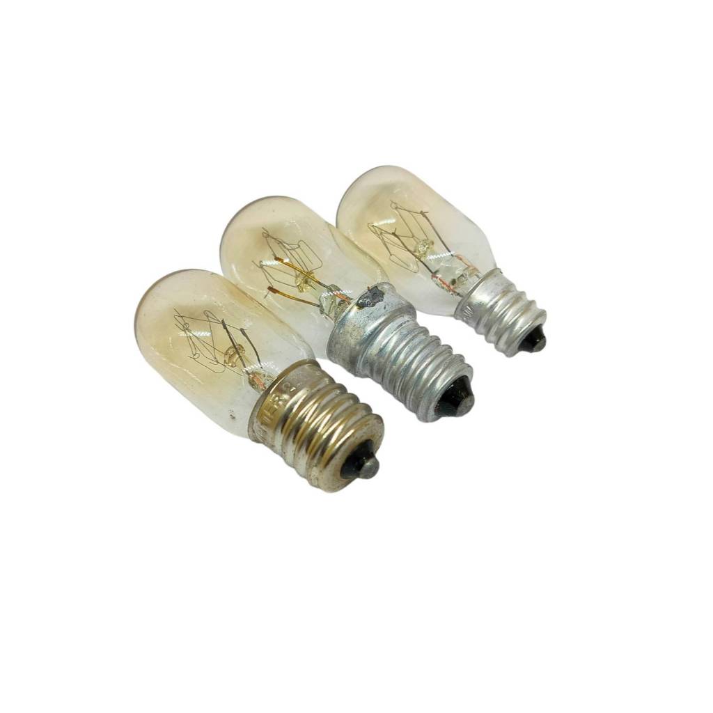 หลอดไฟตู้เย็น หลอดไฟ15w  ขั้วE12(เล็ก), E14(กลาง), E17(ใหญ่)  จำนวน 1 หลอด