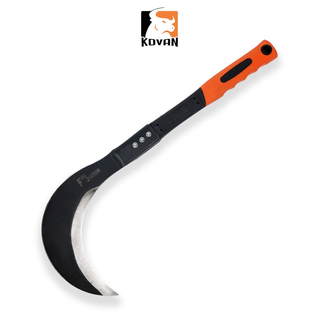 KOVAN เคียวเหล็กแมงกานีส สันหนา 4 มิล เคียวอเนกประสงค์ เกี่ยวหญ้า ตัดไม้