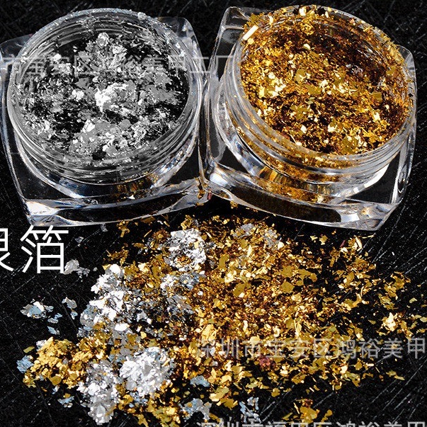 อะไหล่ฟรอยอะคลิลิค ตกแต่งเล็บ มี 2 สี สีเงิน สีทอง