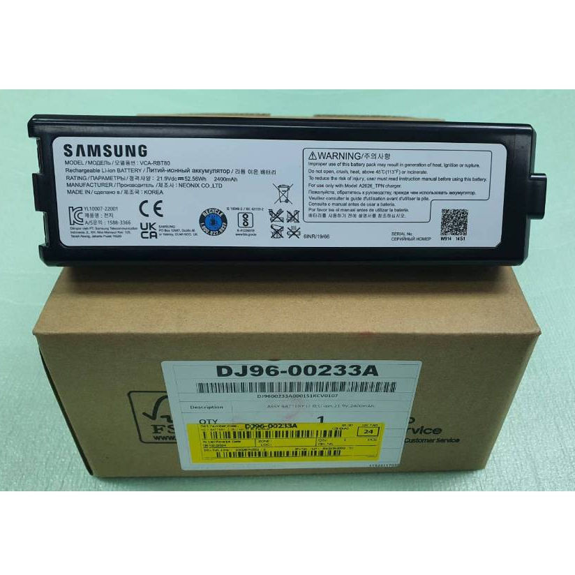 อะไหล่ใหม่แท้100%แบตเตอรี่อะไหล่เครื่องดูดฝุ่นซัมซุง/BATTERY/Samsung/DJ96-00233A/VR30T80313W/ST/VR30