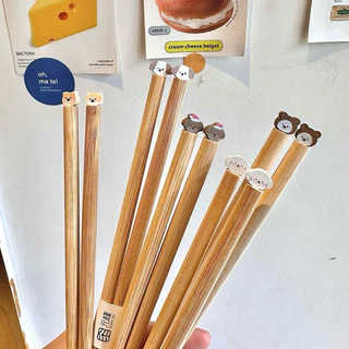 พร้อมส่ง ตะเกียบไม้ไผ่การ์ตูนสุนัขและแมว สไตล์ญี่ปุ่น ตะเกียบน่ารัก 22 ซม. สำหรับอาหารญี่ปุ่น