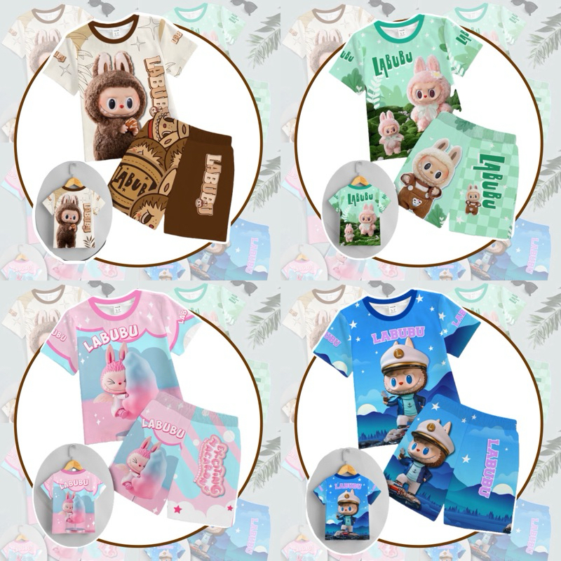 พร้อมส่ง ชุดเด็กหญิง น่ารัก แขนสั้น ขาสั้น เนื้อผ้าไมโครไฟเบอร์