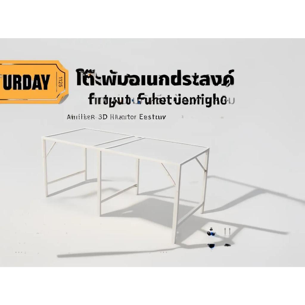 ส่งด่วน แบบใหม่ พับขอบ โต๊ะพับ Table โต๊ะ โต๊ะแม่ค้า โต๊ะขายของ มีทั้งแบบมีป้ายเสาแขวน และธรรมดา ขนาด 75x150x75 - รูปที่ 6