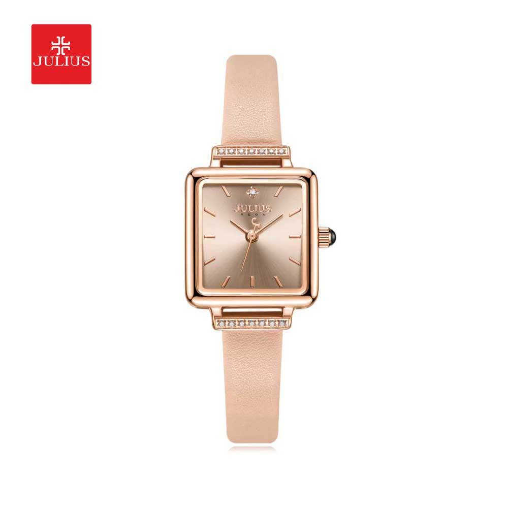 Julius นาฬิกาข้อมือผู้หญิง รุ่น JA-1314 สายหนัง หน้าปัดทรงแปดเหลี่ยม แบรนด์เกาหล