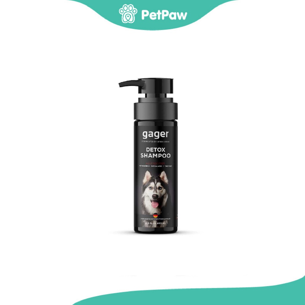Gager (กาเจอร์) แชมพูอาบน้ำสุนัขเกรดพรีเมี่ยม ลดขนร่วง สูตร Detox 250 ml.(1pcs)