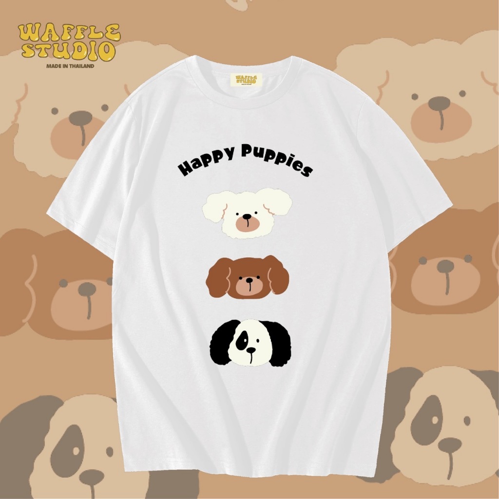 [ส่งฟรี ] WS0323 เสื้อยืดโอเวอร์ไซส์ เสื้อยืดเกาหลี ผ้าคอตตอน100% เสื้อยืด WAFFLE STUDIO