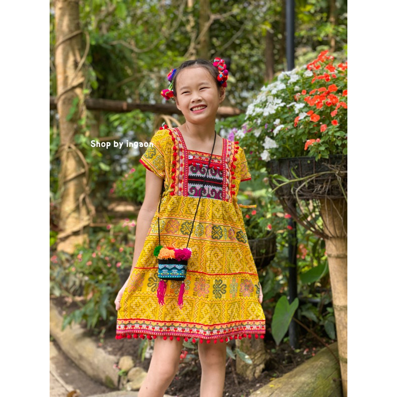 ชุดเด็กดอยผู้หญิง(Set-01)มีไซส์เด็ก1-10ปี รุ่นเเต่งเทป - รูปที่ 2