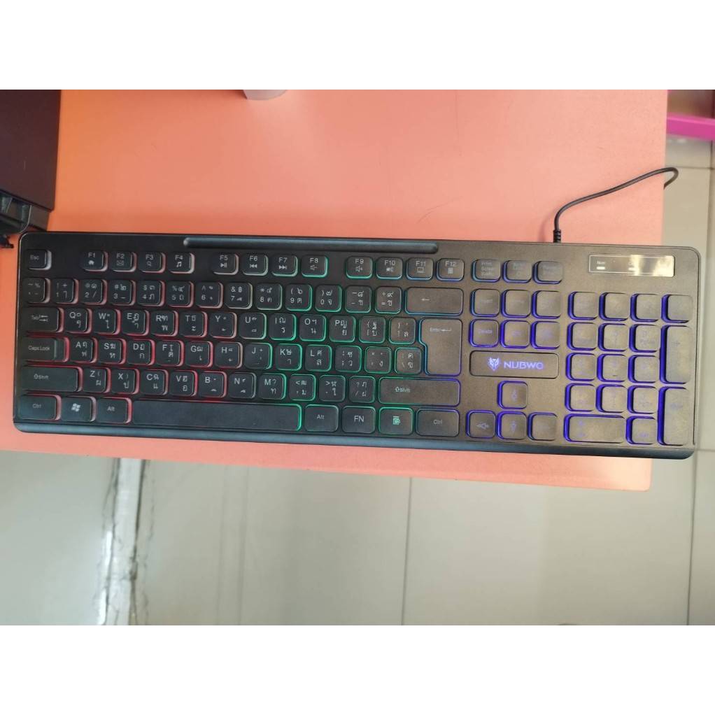 NUBWO NK-49 คีย์บอร์ดแบบสาย ไฟทะลุทุกตัวอักษร รับประกัน1ปี (เก็บกล่อง)