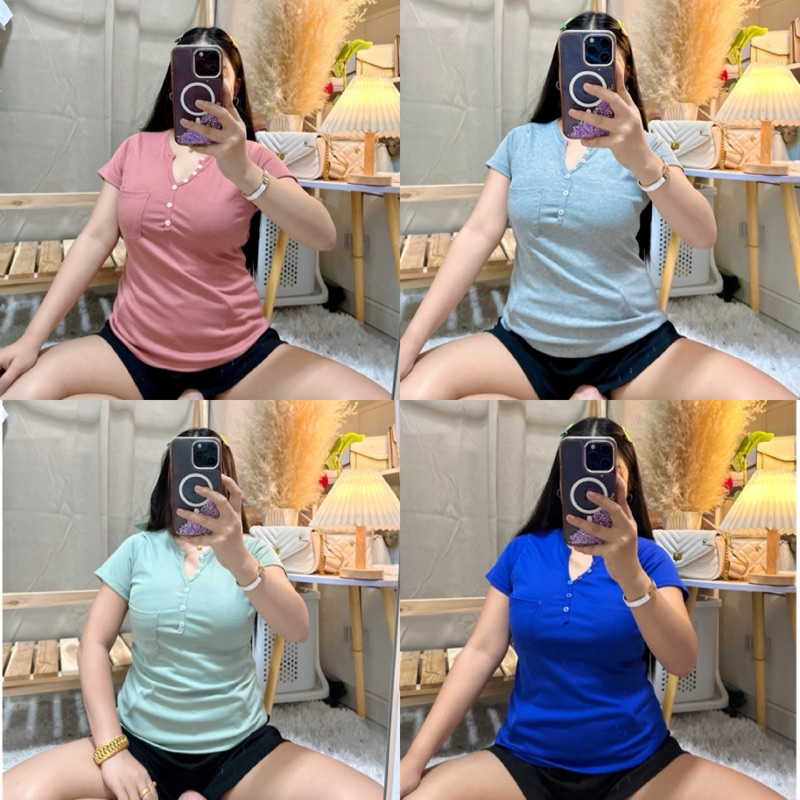 601 เสื้อสาวอวบ แต่งกระดุมแขนสั้นชายตรง : อก 32-40