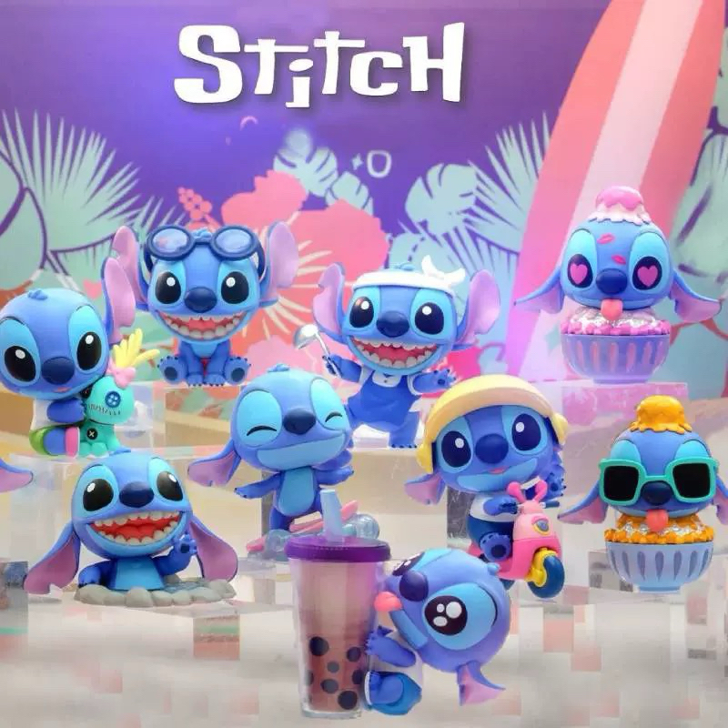 โมเดล กาชาปอง ฟิกเกอร์ อนิเมชั่นของสะสม ของขวัญ กล่องสุ่มตัวการ์ตูน : สติซ Stitch Relaxing Time
