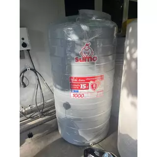 ถังเก็บน้ำบนดิน SUMO สีสโมกกี้ เกรย์ และสีลีฟ กรีน1000L