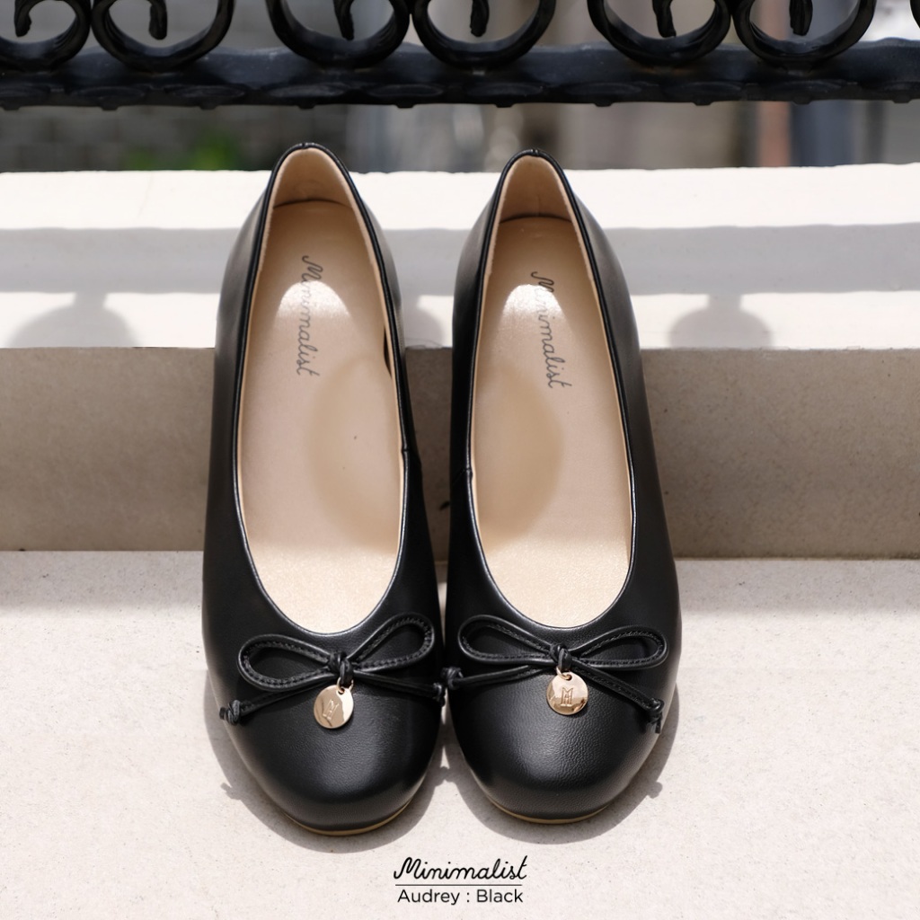 𝐌𝐈𝐍𝐈𝐌𝐀𝐋𝐈𝐒𝐓 รองเท้าหนังแกะ รุ่น Audrey (black) หน้าเท้ากว้าง พื้นไม่บาง - รูปที่ 4