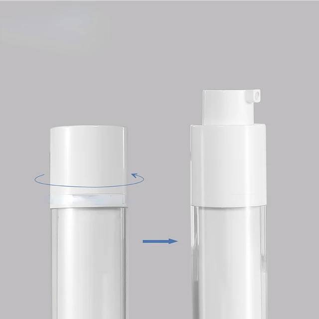 15ml. 30ml.  50ml.ขวดปั๊มสุญญากาศทรงเหลี่ยม ทรงกลม หมุนได้ ขวดสุญญากาศเหมาะสำหรับบรรจุเนื้อผลิตภัณฑ์ที่เป็นชนิดเหลว