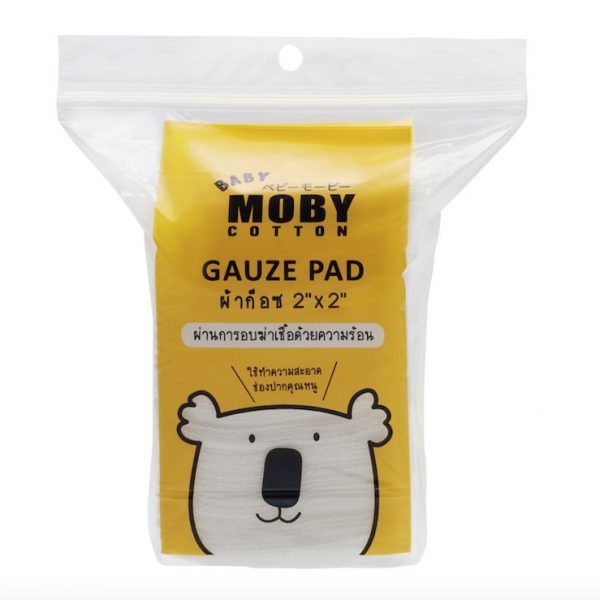 ผ้าก๊อต เบบี้ โมบี้ Moby ผ้าก๊อดเช็ดฟัน ทำความสะอาดฟัน ทำจากฝ้ายแท้ 100%