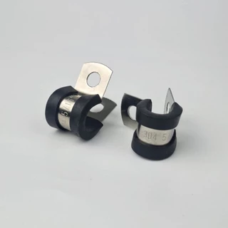 แคลมป์ยึดท่อทองแดง R-Type สแตนเลส 304 แค้มรัดท่อแบบยางหุ้ม สินค้าพร้อมส่ง ราคาต่อ 1 ชิ้น