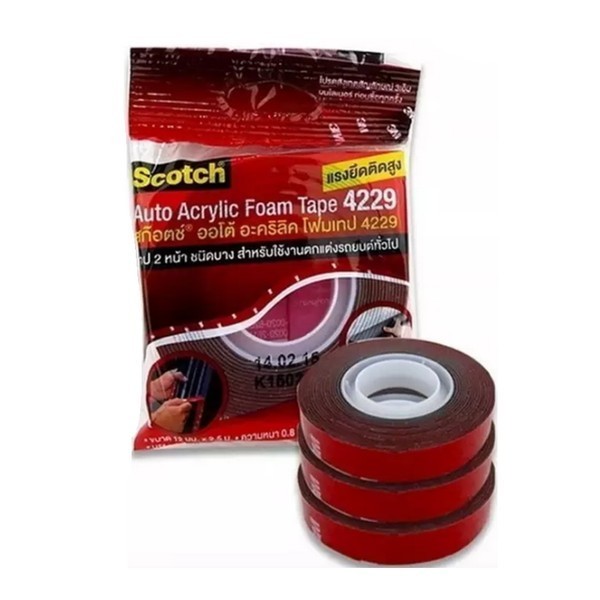 (1ม้วน) เทปกาว2หน้า3M ของแท้100% 3M4229P แรงยึดติดสูง กันนํ้าทนร้อน เทปกาว3m ติดรถยนต์ กาว2หน้า3m ติดผนัง - รูปที่ 2