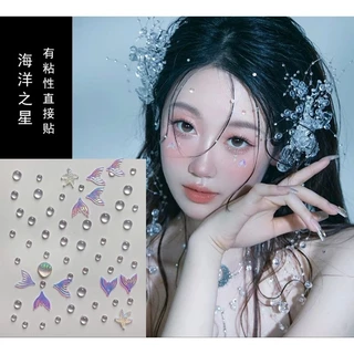 C1/2 พร้อมส่ง🇹🇭สติกเกอร์เพชรติดหน้าคริสตรัลติดหน้า มีกาวในตัว แต่งแฟนซี สวยๆเริ่ดๆออกงาน พร้อมส่งในไทยจ้า