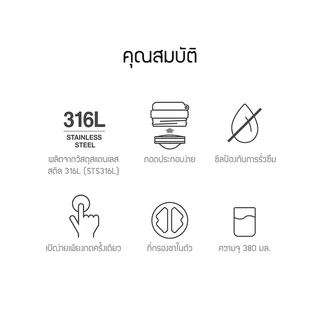LocknLock แก้วน้ำเก็บอุณหภูมิ VACUUM COFFEE BOTTLE ความจุ 380 ml. รุ่น LHC3327