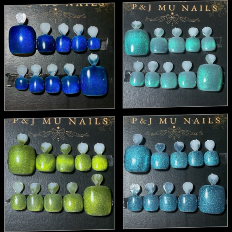 เล็บเท้าปลอมสีเจล 💅 งานลูกแก้ว 🔮 (อุปกรณ์พร้อมติด กาว+ตะไบ)