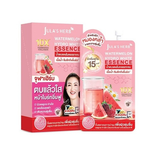 (ยกกล่อง x 6ซอง) น้ำตบแตงโมคอลลาเจน จุฬาเฮิร์บ Jula's herb Watermelon