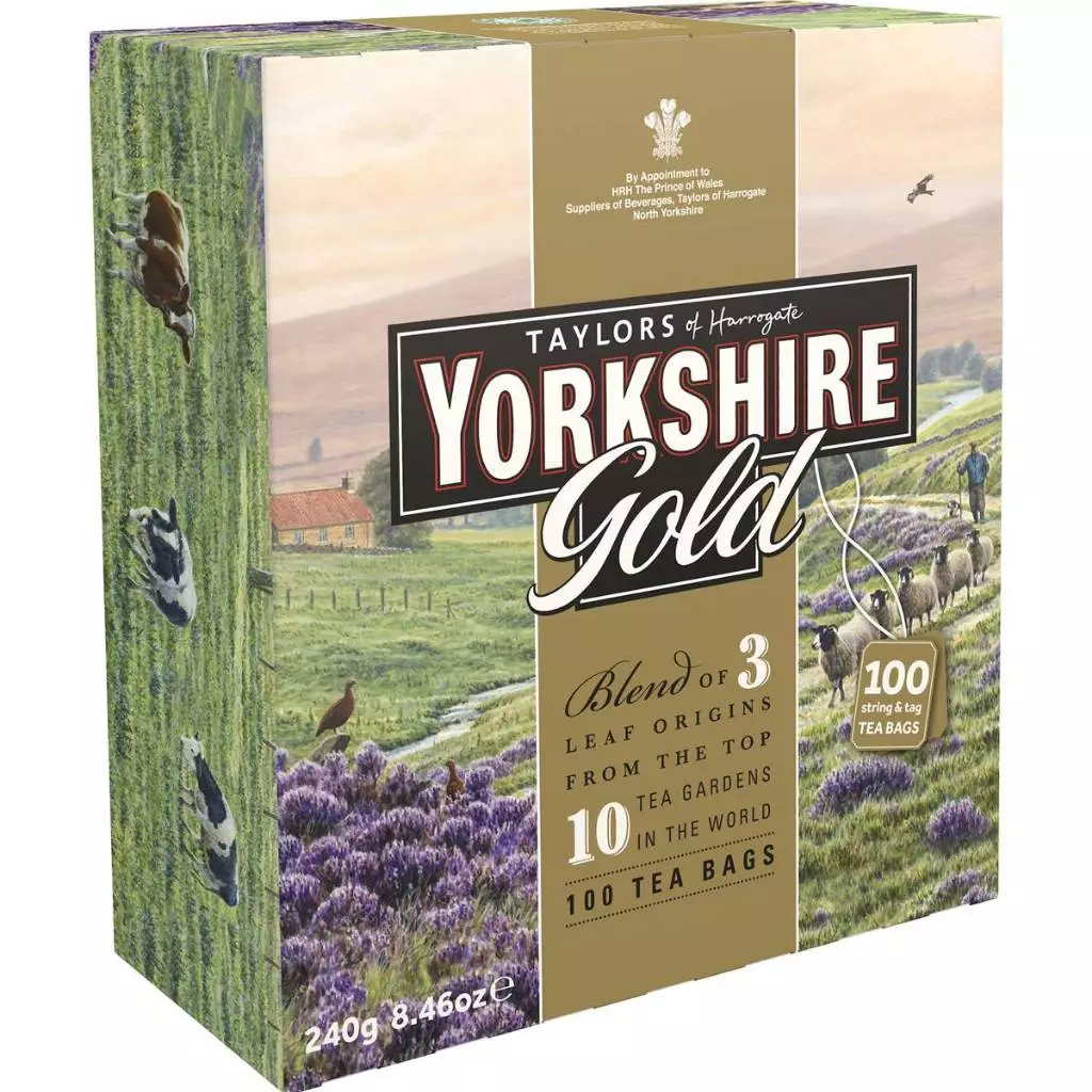 Taylors Of Harrogate Yorkshire Gold Tea Bags 100 pack/ ชายอร์คเชียร์ โกล์ด 100 ถุง(ชาถุงเปลือย ไม่มีซองบรรจุแยก)