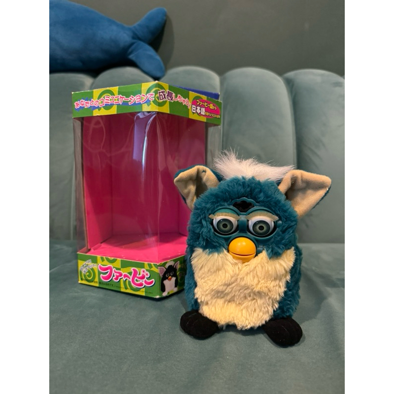 Furby 1998 ‼️ไม่ติด‼️ สภาพสวยมีกล่องเฟอร์บี้ สีฟ้าอมทะเล งานวินเทจสะสม