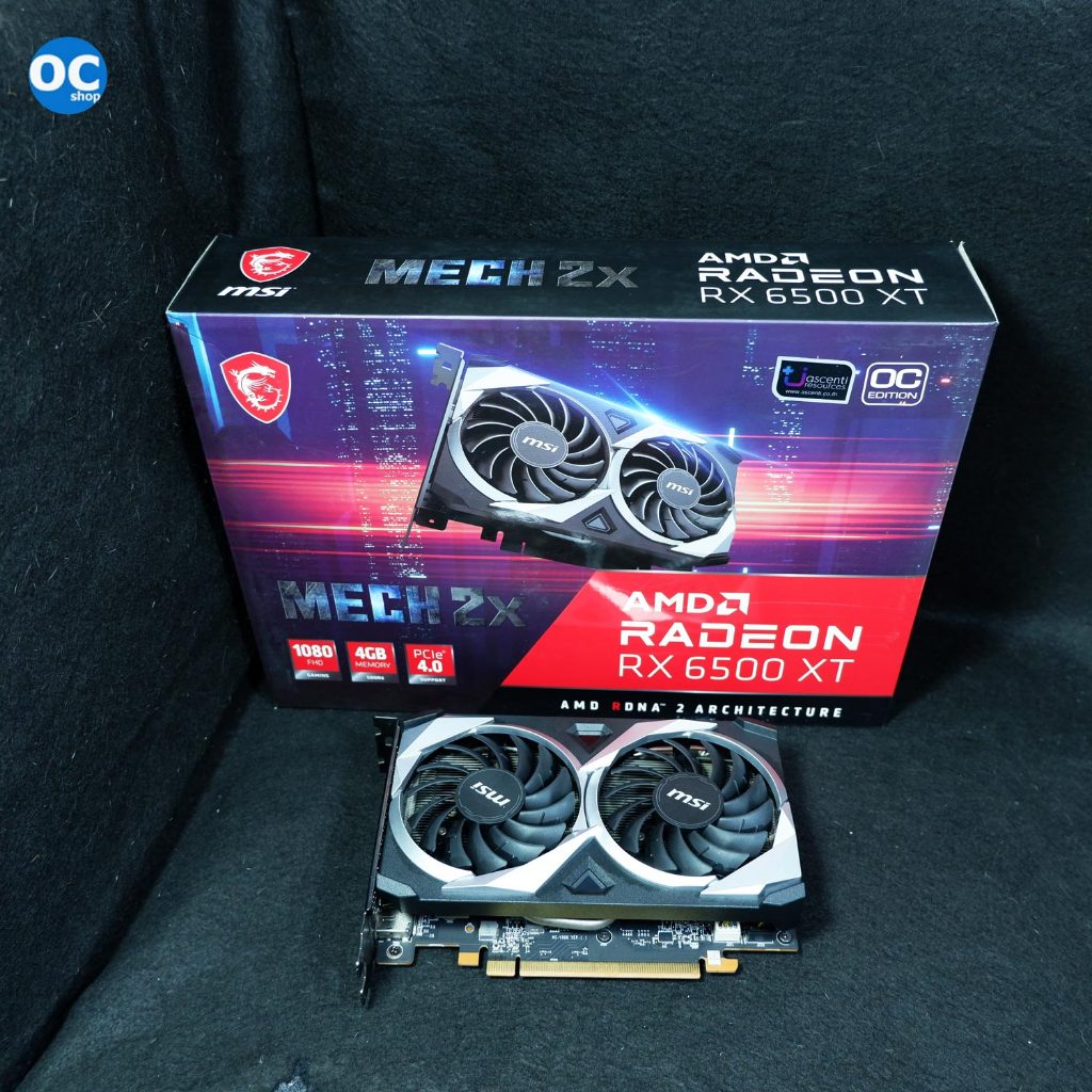 การ์ดจอ AMD RX 6500XT/4GB MSI MECH 2X (OC/D6) สภาพสวย ครบกล่อง มีประกัน