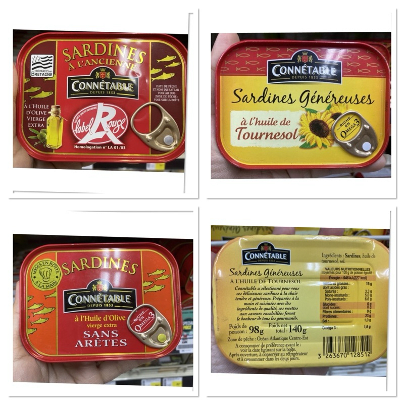 Connetable Sardines In Sunflower Oil 140g. / Connetable Sardines In Extra Virgin Olive Oil
