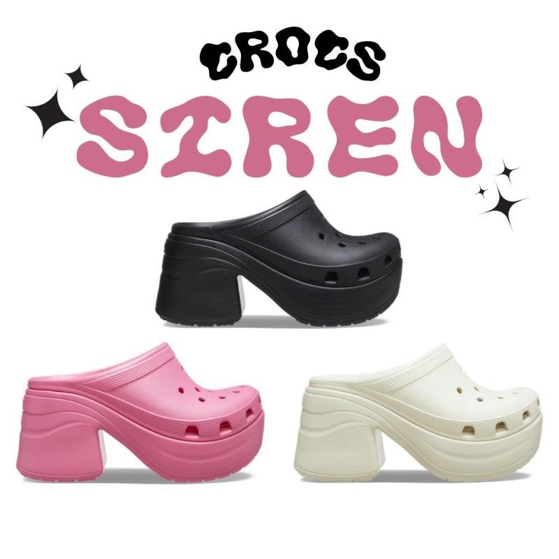CROCS SIREN CLOG /SIREN HYPER FLORAL ส้นสุง 9.2cm ของแท้ จากเกาหลี -พรีออเดอร์ - preorderoppa