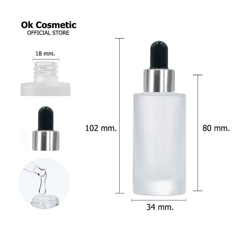(แพ็ค20)ขวดดรอปเปอร์ GB18-PURE*30ml ขวดบีบหยด bottle glass ขวดเซรั่ม ขวดน้ำหอม น้ำมันหอมระเหย