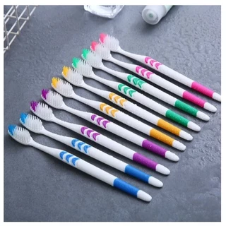 สุดคุ้ม! 1แพ็ค 10ชิ้น แปรงสีฟันผู้ใหญ่ ขนนุ่ม แปรงสีฟันชาโคล แปรงสำหรับผู้ใหญ่