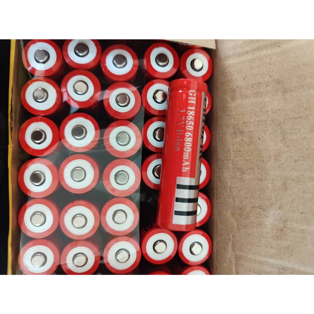 Battery  18650- 6800mAh 3.7V Li-ION มีของพร้อมส่งในไทย ถ่านไฟฉายชาร์จGH 18650