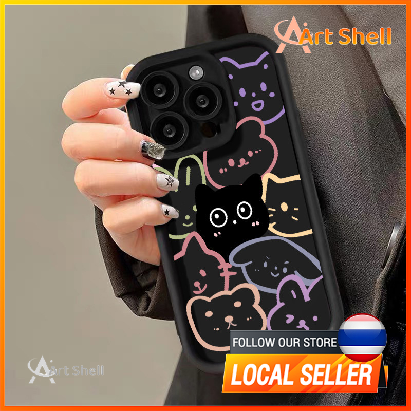 🔥ส่งจากไทย🔥เคส iphone 7P 8P 11 13 14 Pro Max กล้องป้องกันมิตรกับสิ่งแวดล้อมกันกระแทกดอก สัตว์ที่มีสีสัน
