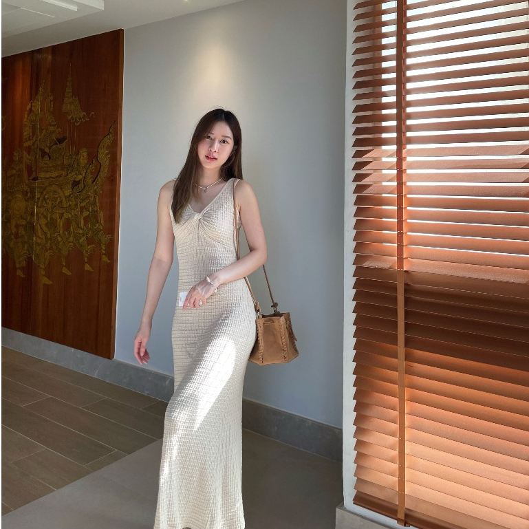 Dressupcorner เดรสนิตแขนกุดทวิสอก DCN01151
