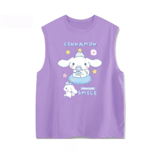เสื้อแขนกุด ลายชินาม่อน แฟชั่นผู้หญิง กล้าม หน้าร้อน OP156