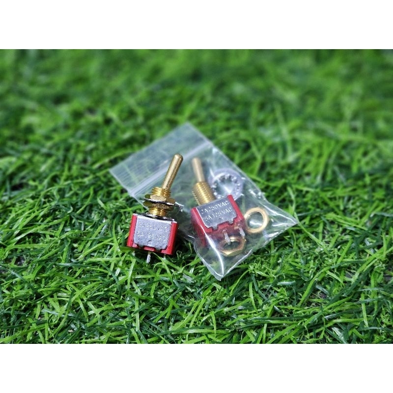 สวิตช์​ทอง (ตัวเล็ก 6มิล) อย่างดี สีทอง​ ON-OFF โลหะ​ ใช้งานได้ทน​ สวิตช์​ สวิทช์ไฟ​ สวิตช์ไฟ​ 1ชุด( สีทอง6mm.) - รูปที่ 2
