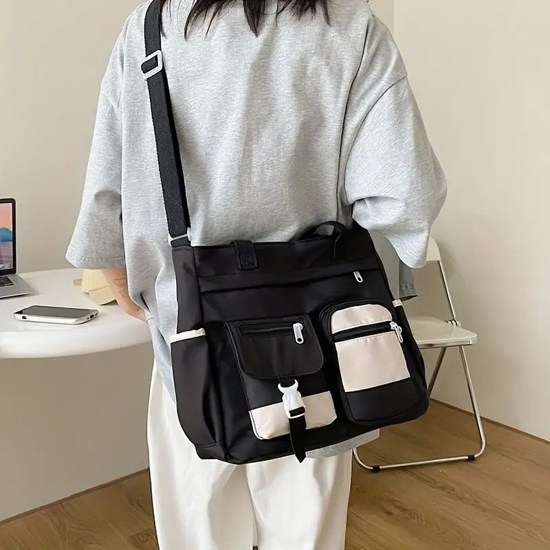 กระเป๋าสะพายไหล่ กระเป๋าถือ ขนาดใหญ่ จุของได้เยอะ เข้ากับทุกการแต่งกาย สําหรับผู้หญิง และนักเรียน（ไม่มีจี้）#8870-5 - รูปที่ 4