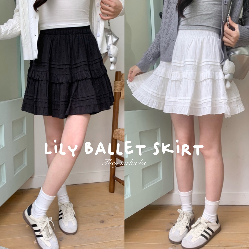 𝑇ℎ𝑒𝑦𝑜𝑢𝑟𝑙𝑜𝑜𝑘𝑠 #พร้อมส่ง 644 Lily Ballet Skirt กระโปรงสั้น แต่งระบาย มีซับใน (สั่งใน Live มีโค้ดลด 100฿)