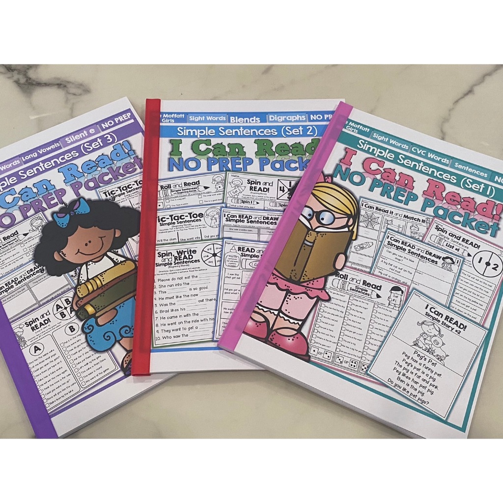 Worksheet Phonics Workbook Simple Sentences Training Practice Book Kids Games พร้อมส่ง