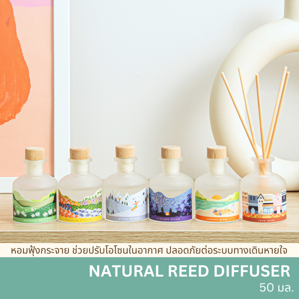 GreenWash Natural Reed Diffuser ก้านไม้หอมปรับอากาศจากธรรมชาติ ปลอดภัยต่อทุกสิ่งมีชีวิต ขนาด 50 มล.