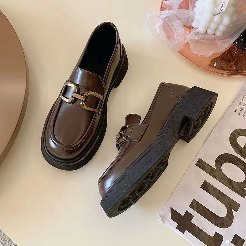 NEW ❤รองเท้าแมรี่เจน รองเท้าไม่มีส้น พื้นรองเท้าหนาสไตล์วิทยาลัย JK สีดำ กากี Size35-40