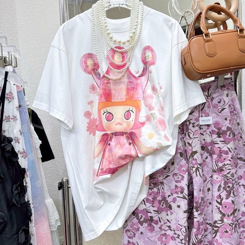 เสื้อยืดมอลลี่ Royal molly ผ้าคอตตอนฟอก สไตล์วินเทจ ลายสกรีนจม