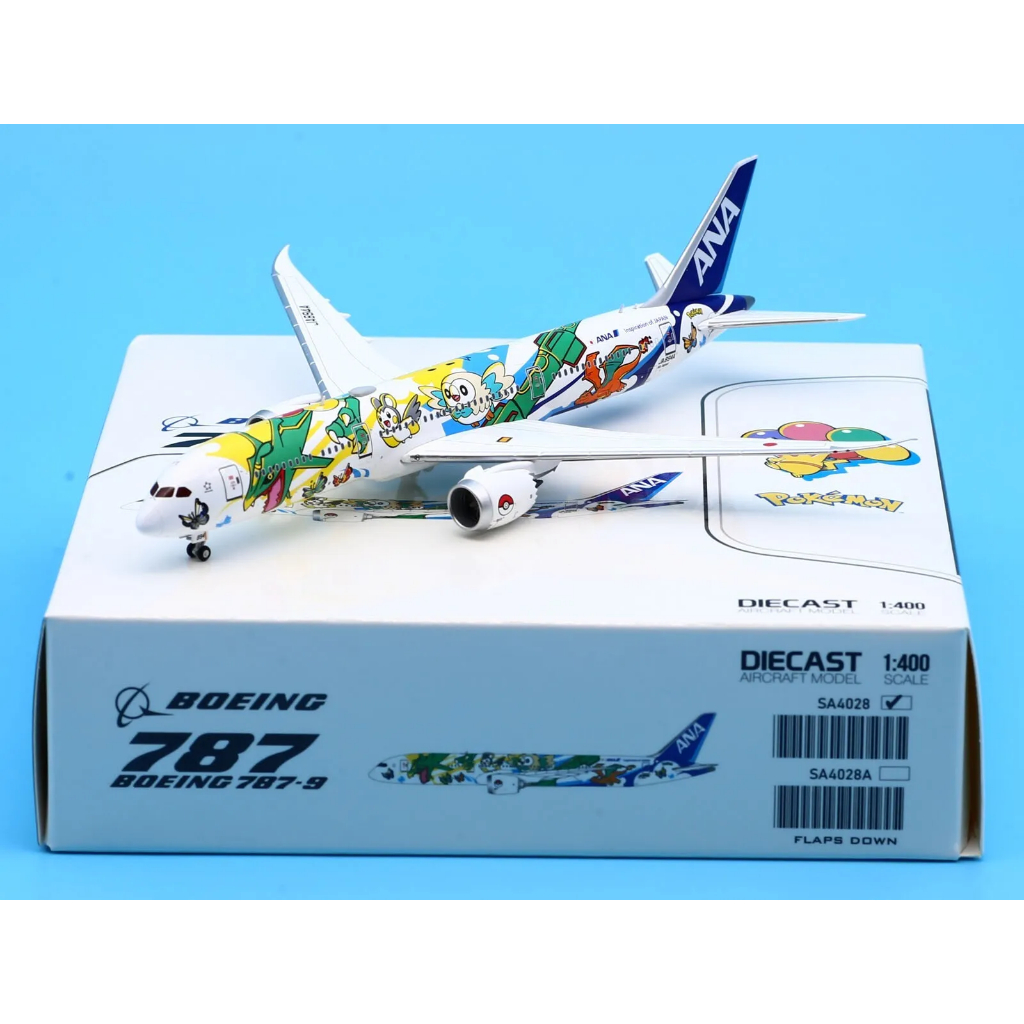 โมเดลเครื่องบิน All Nippon Airways (ANA) B787-9 Dreamliner "Pikachu Jet" ลายปิกาจู SA4028  [พร้อมส่ง