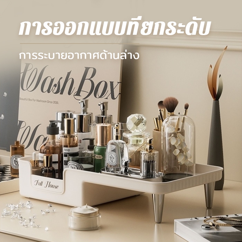 ORANGE🔥สินค้าแนะนำ🔥กล่องเก็บเครื่องสำอางอะคริลิคชั้นวางเครื่องสำอาง ชั้นวางของสีขาวสวยงาม（ส่งจากกรุงเทพ）