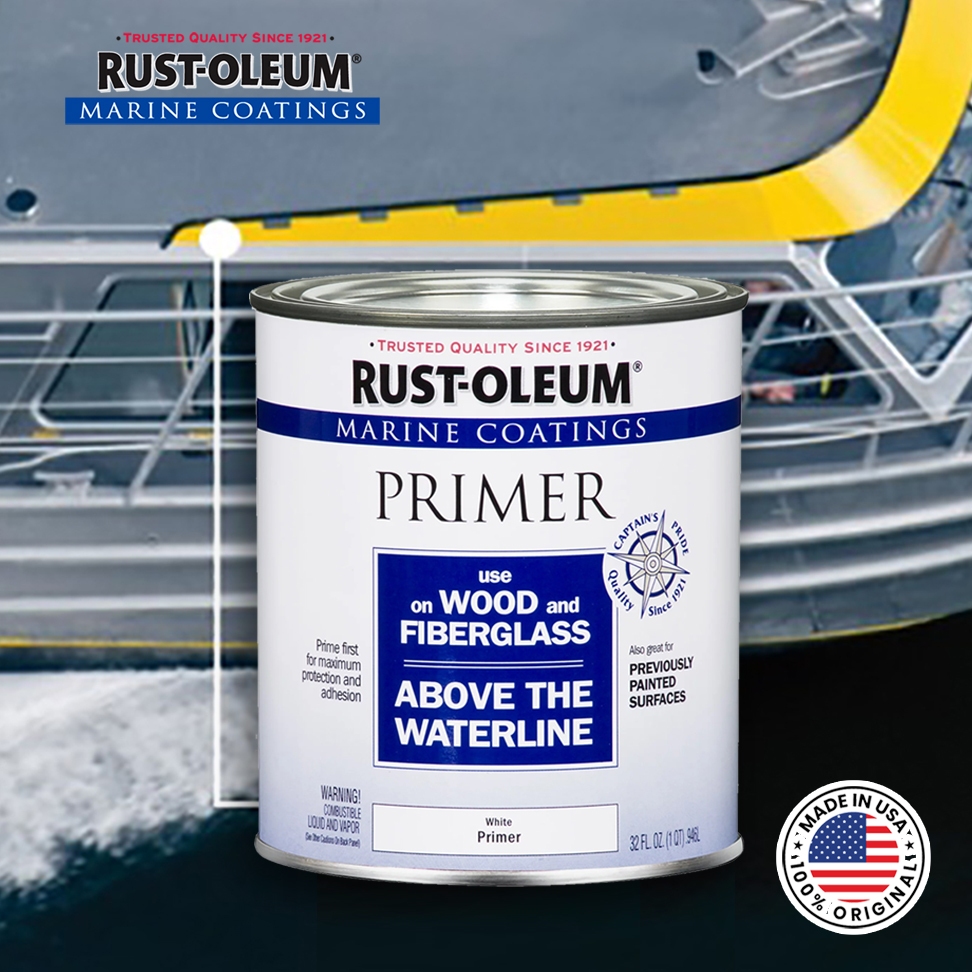 สีรองพื้นงานไฟเบอร์ งานไม้ สำหรับเรือ Marine Wood and Fiberglass Primer (0.946 L ทาได้ 100 ตร.ฟุต)