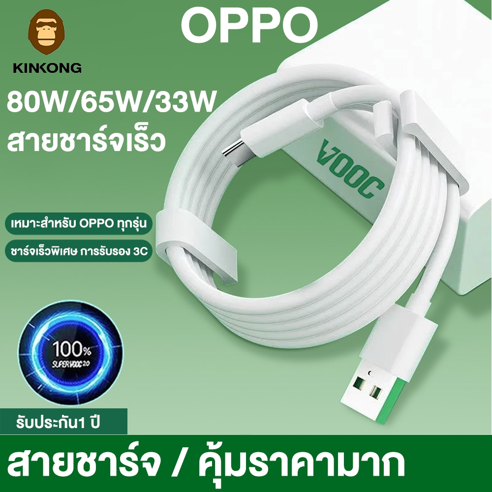 สายชาร์จ OPPO VOOC แท้ OPPO Type-C Fast Charge Cable for OPPO Reno Find Ace K series ทุกรุ่น รับประกัน1 ปี