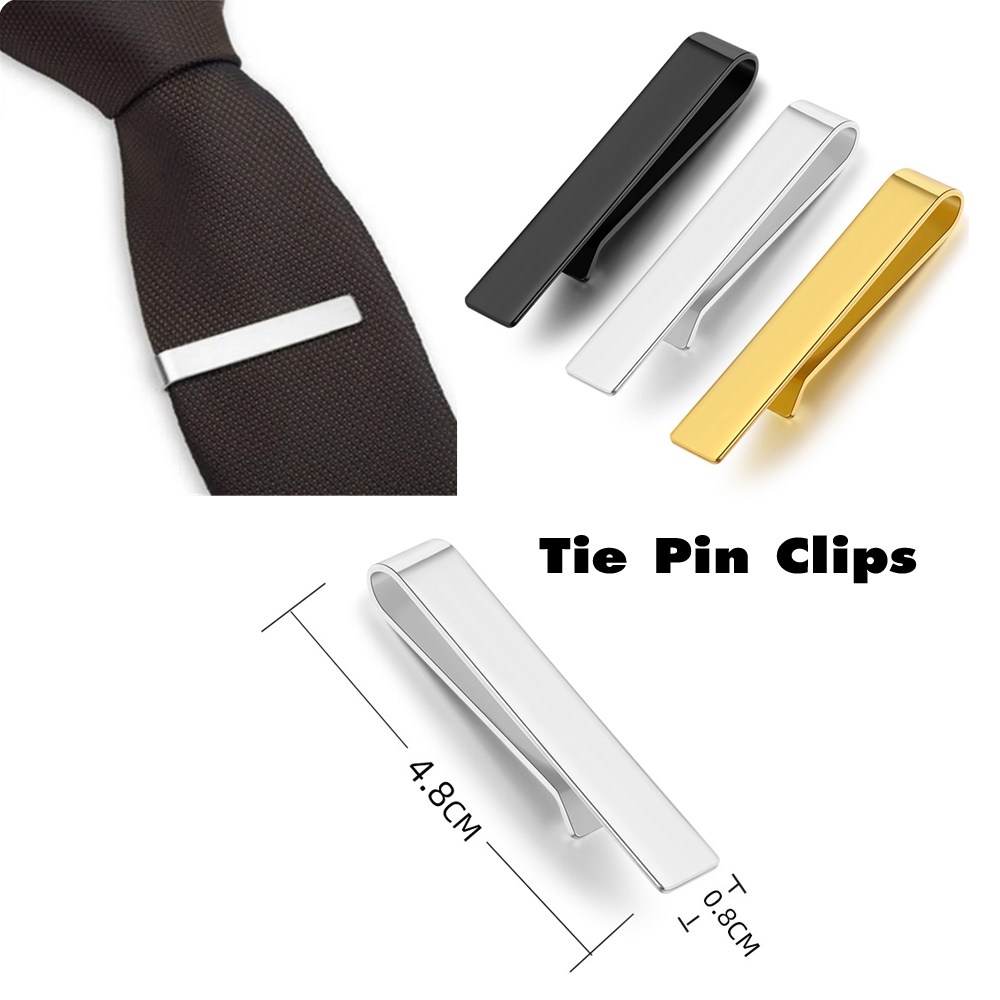 คลิปหนีบเนคไท แบบโลหะ  Classic Men Tie Pin Clips of Casual Style Tie Clip Fashion Jewelry Exquisite Wedding Tie Bar